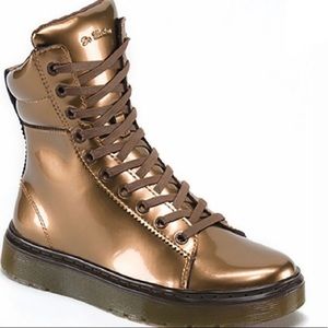 Doc Martens bronze metallic Fold over Mix boots